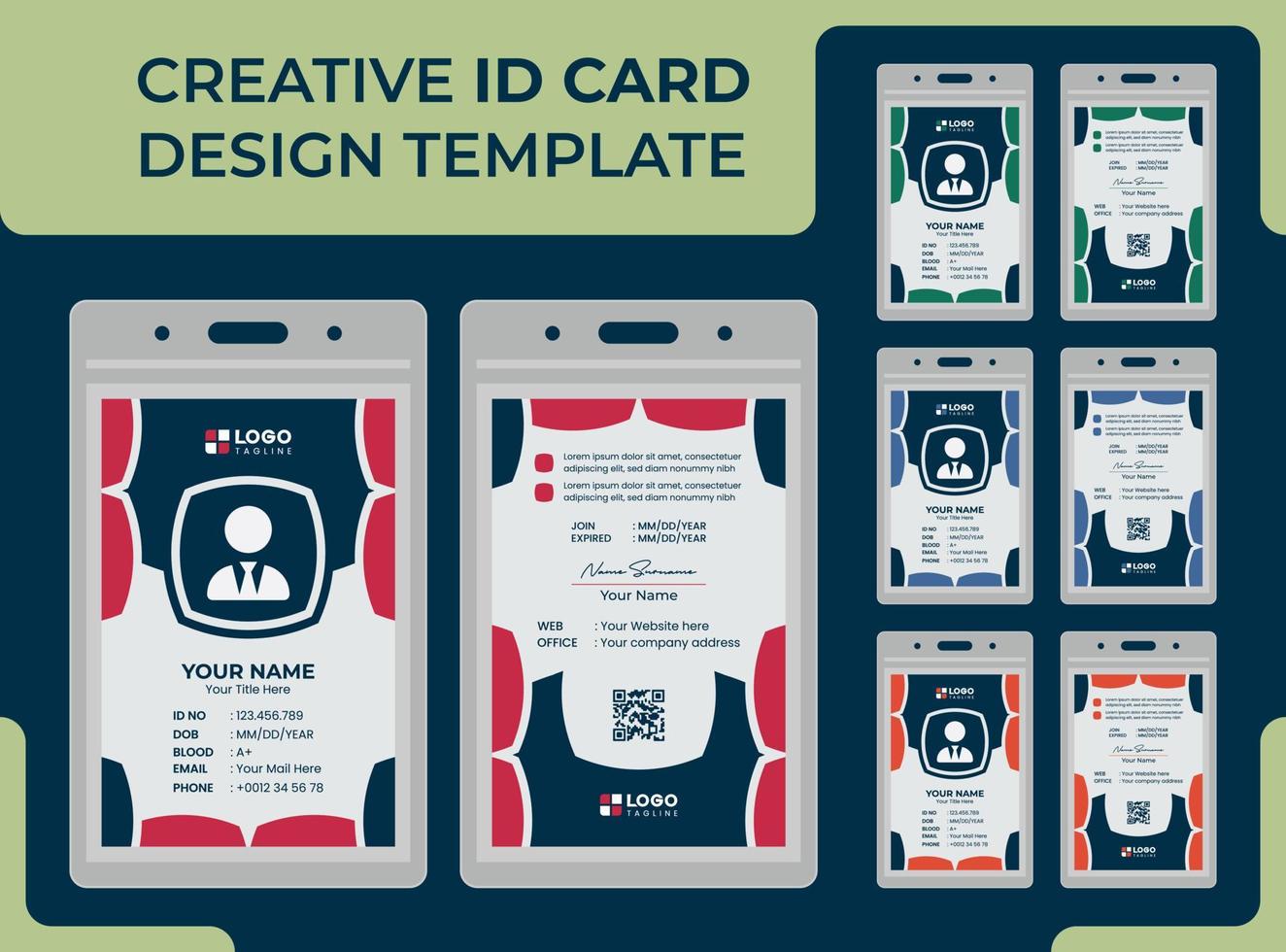 Professional Creative Modern Unique Id Card Design Template vector