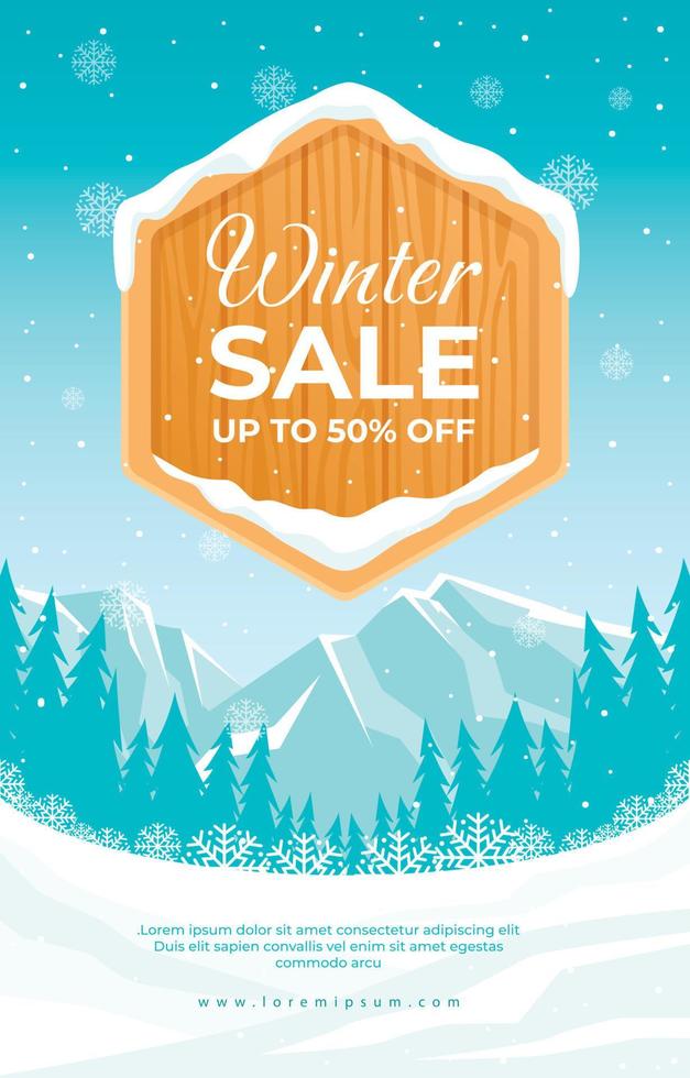 Winter Sale Poster Template vector