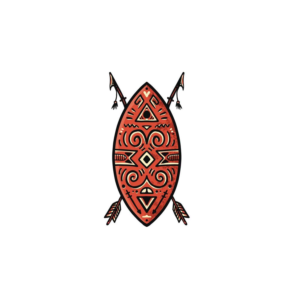 Red Ethnic Shield vector