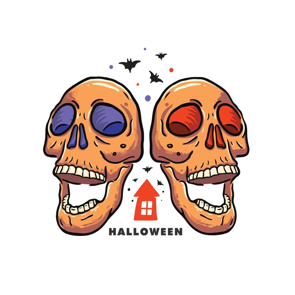 cráneo de halloween de miedo vector