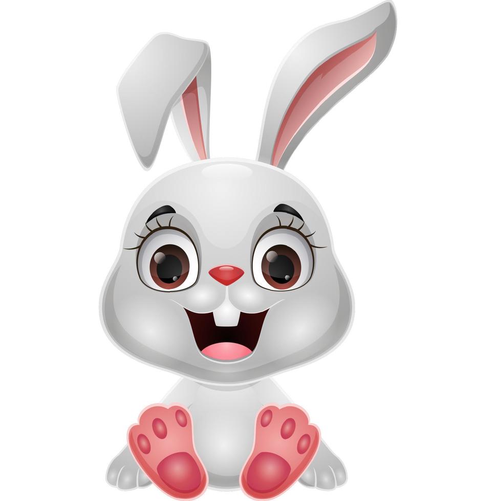 Cute rabbit cartoon on white background vector