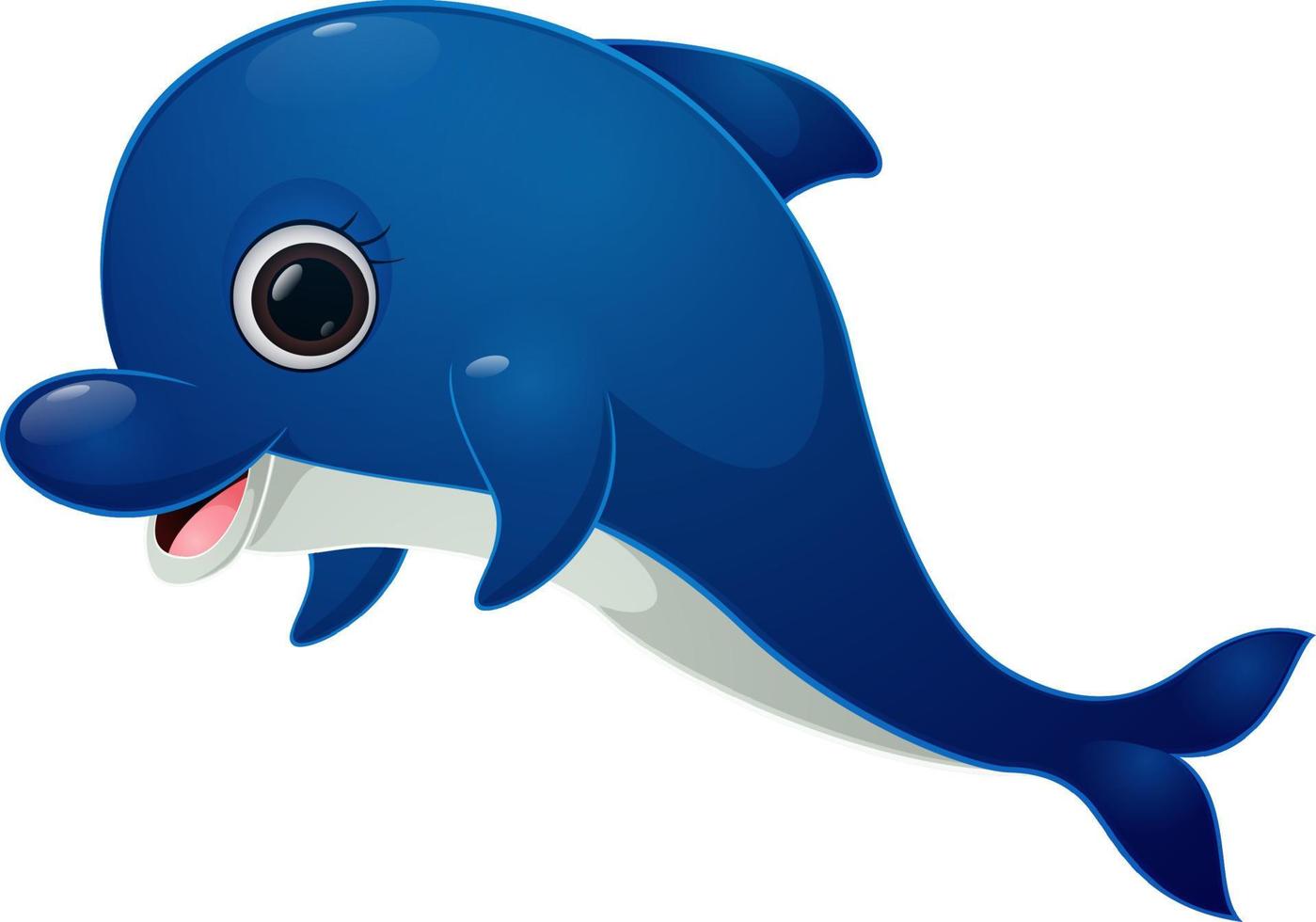 Cute dolphin cartoon on white background vector