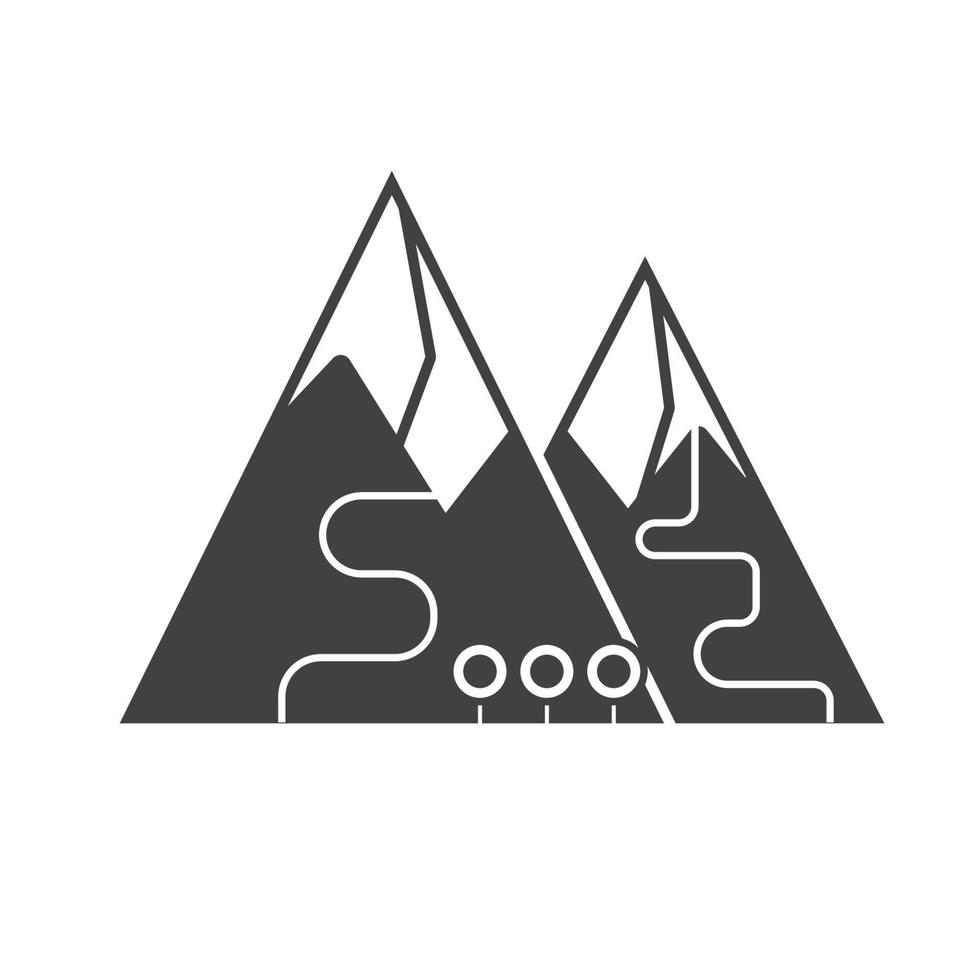 Ski Mountain Icon vector