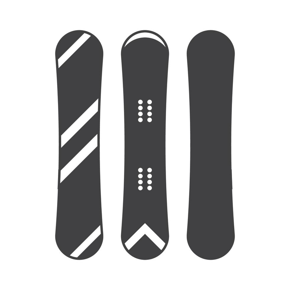 icono monocromo de esquema de snowboard vector