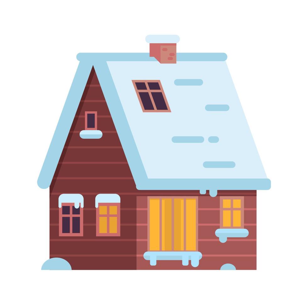 Winter Rural House or Alpian Chalet vector