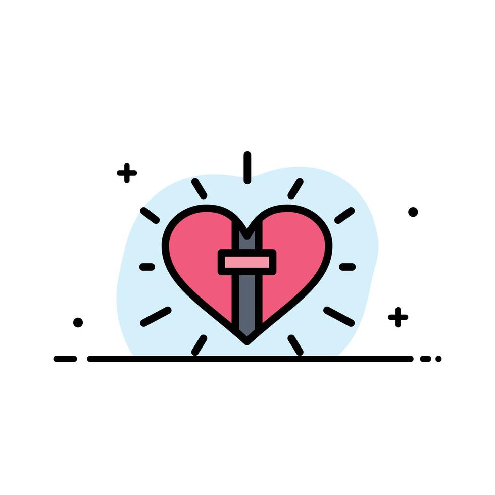 Love Heart Celebration Christian Easter  Business Flat Line Filled Icon Vector Banner Template