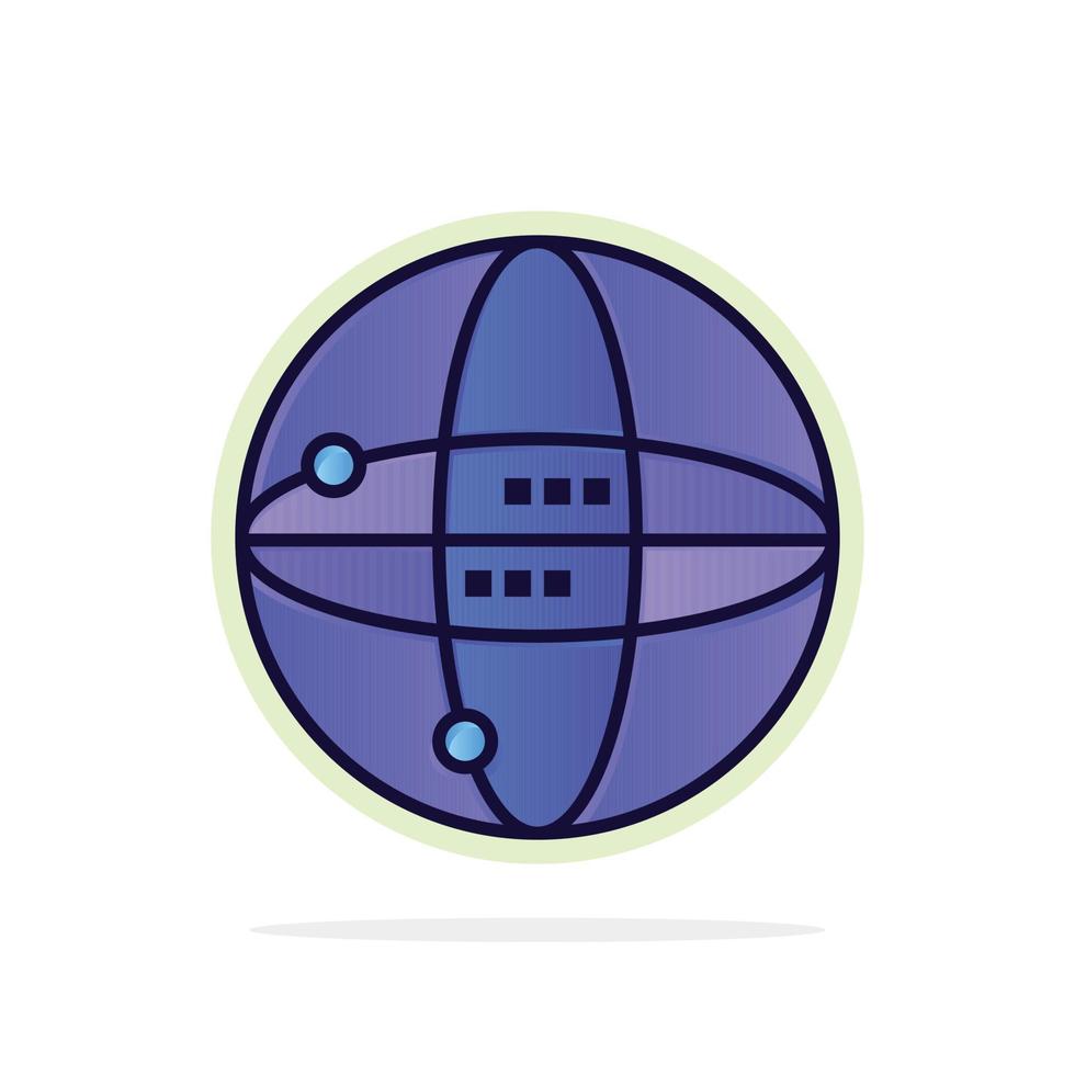 icono de color plano de fondo de círculo abstracto de globo de computación de internet mundial vector