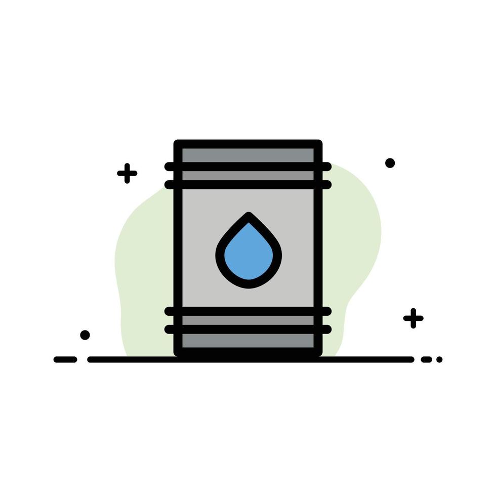 Barrel Oil Fuel flamable Eco  Business Flat Line Filled Icon Vector Banner Template