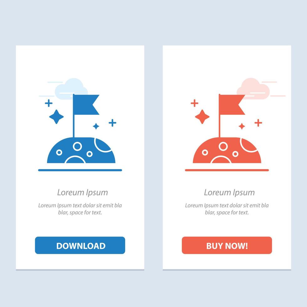 Moon Slow Space  Blue and Red Download and Buy Now web Widget Card Template vector