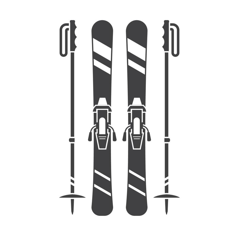 Mountains Skis Vector Icon
