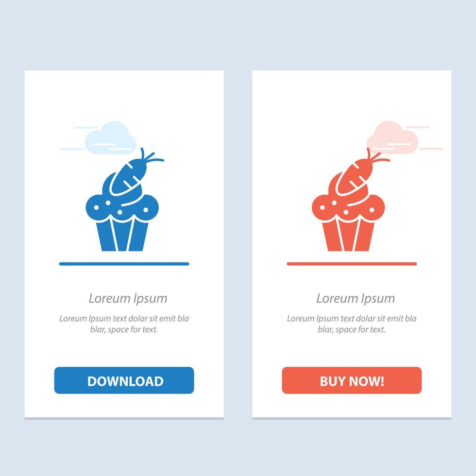 Cake Cup Food Easter Carrot  Blue and Red Download and Buy Now web Widget Card Template vector