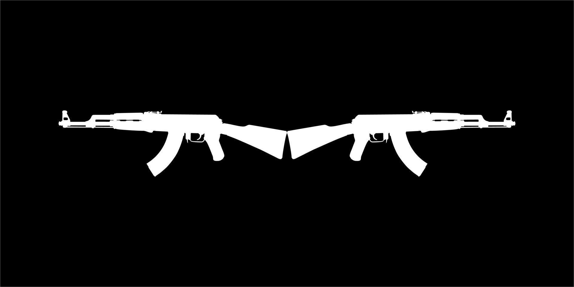 Silhouette of the Weapun Gun for Art Illustration, Pictogram or Graphic Design Element. Vector Illustration