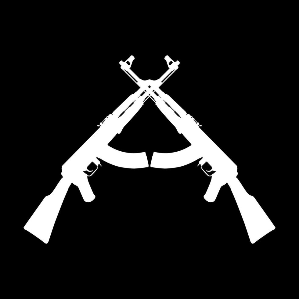 Silhouette of the Weapun Gun for Art Illustration, Pictogram or Graphic Design Element. Vector Illustration
