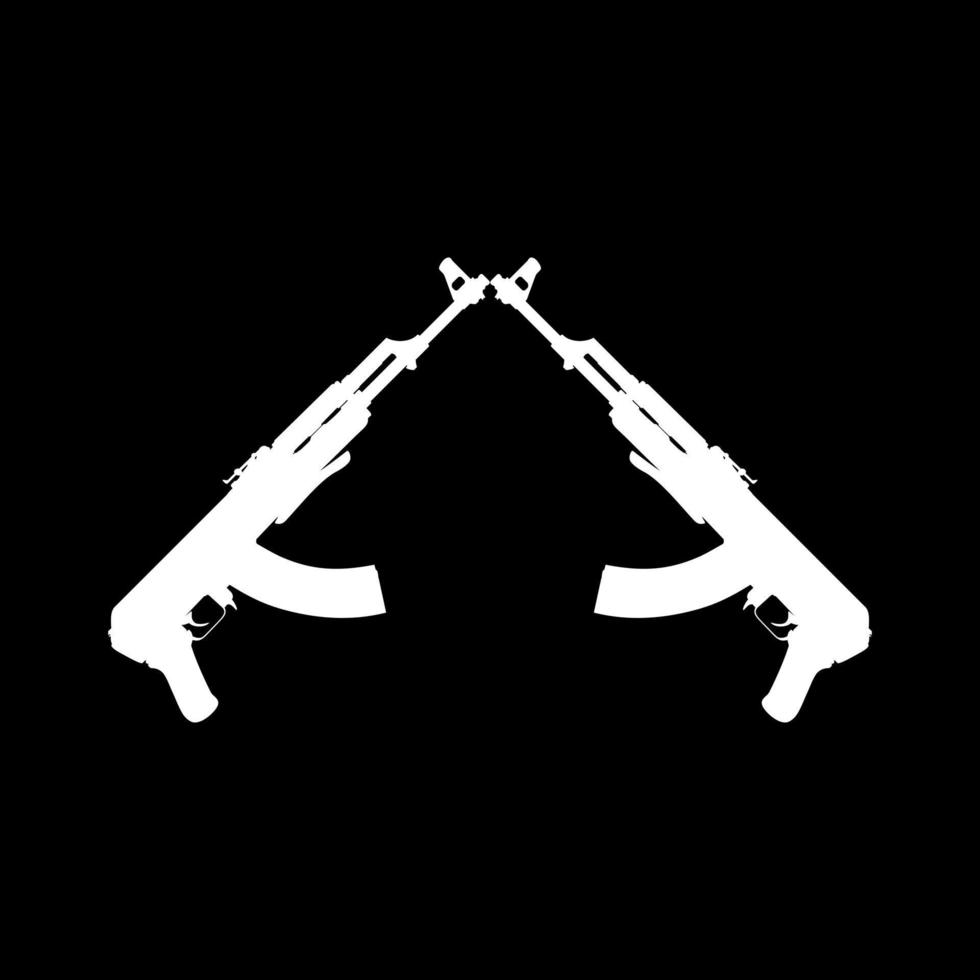 Silhouette of the Weapun Gun for Art Illustration, Pictogram or Graphic Design Element. Vector Illustration