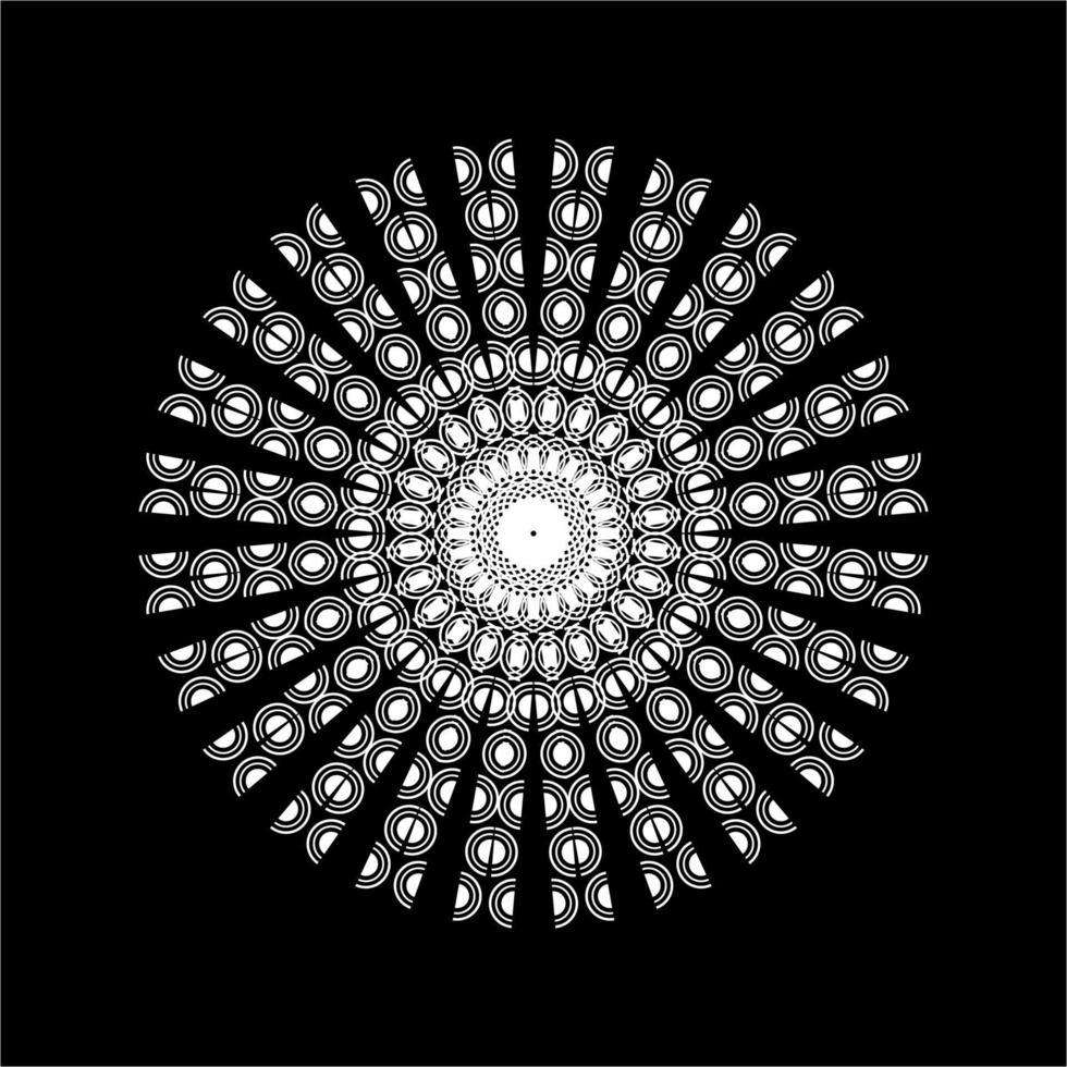 Contemporary Mandala made from Circle and Half Circle Shape Composition. Modern Contemporary Mandala for Logo, Ornate, Decoration or Graphic Design. Vector Illustration