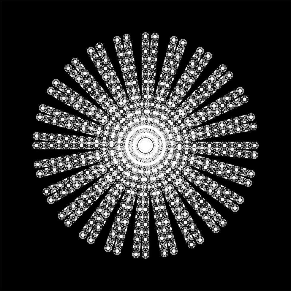 mandala contemporánea hecha de composición en forma de círculo y medio círculo. mandala contemporánea moderna para logo, ornamentado, decoración o diseño gráfico. ilustración vectorial vector