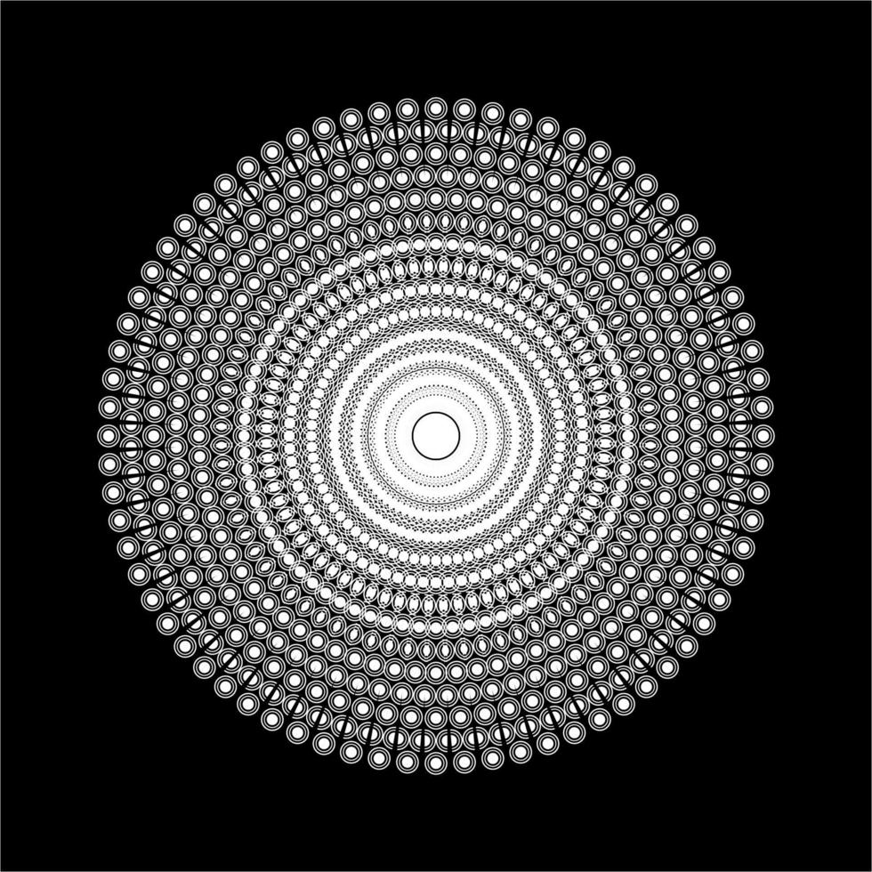 Contemporary Mandala made from Circle and Half Circle Shape Composition. Modern Contemporary Mandala for Logo, Ornate, Decoration or Graphic Design. Vector Illustration
