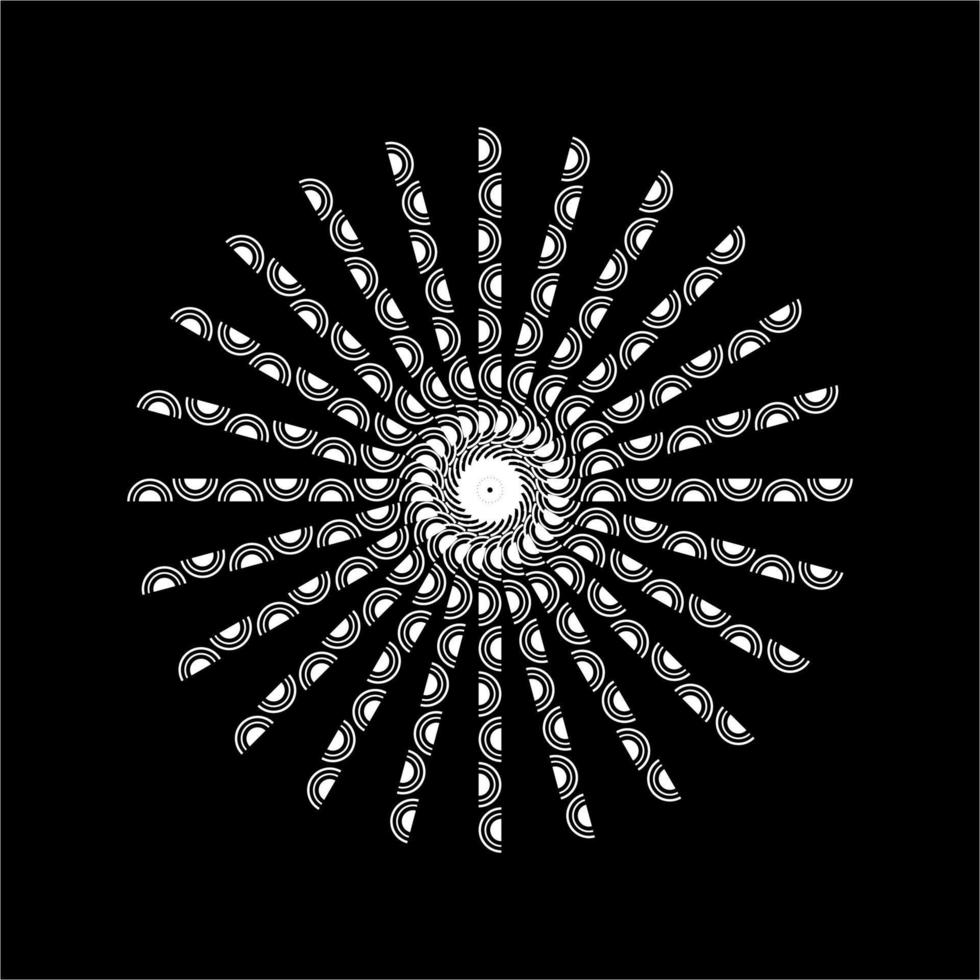 Contemporary Mandala made from Circle and Half Circle Shape Composition. Modern Contemporary Mandala for Logo, Ornate, Decoration or Graphic Design. Vector Illustration