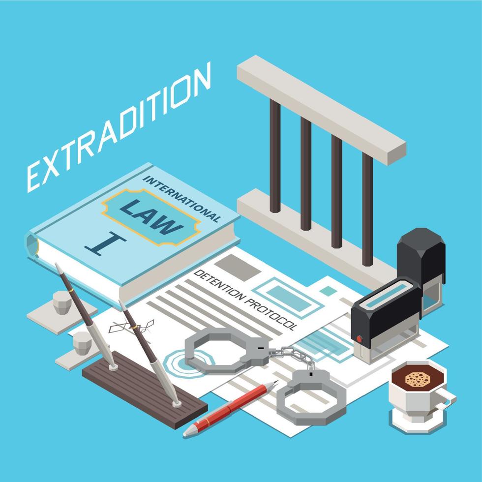 Extradition Isometric Design Concept vector