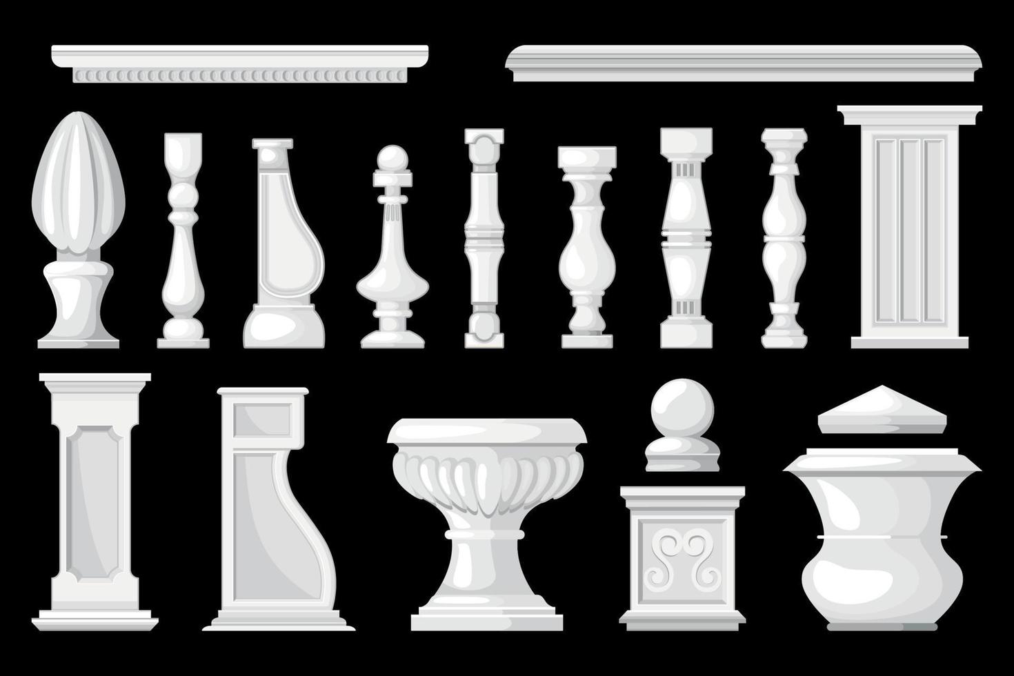 White Columns Vase Set vector