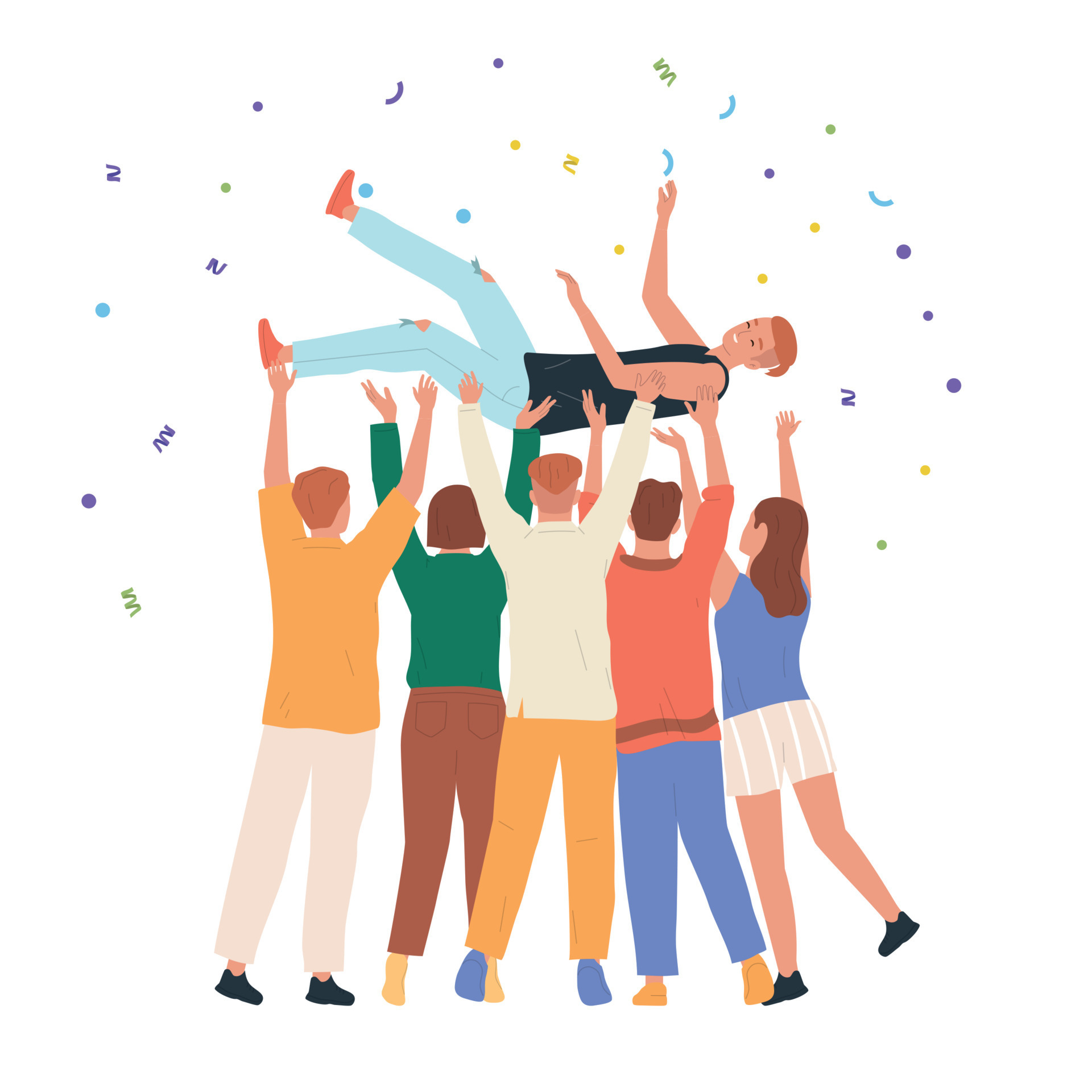 Cheering People Winner Flat Concept 13489387 Vector Art at Vecteezy