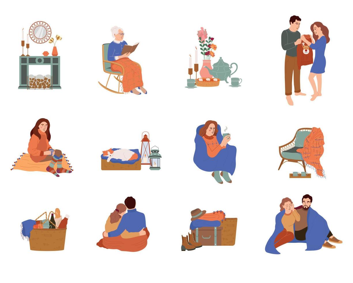 Hugge Lifestyle Icon Set vector