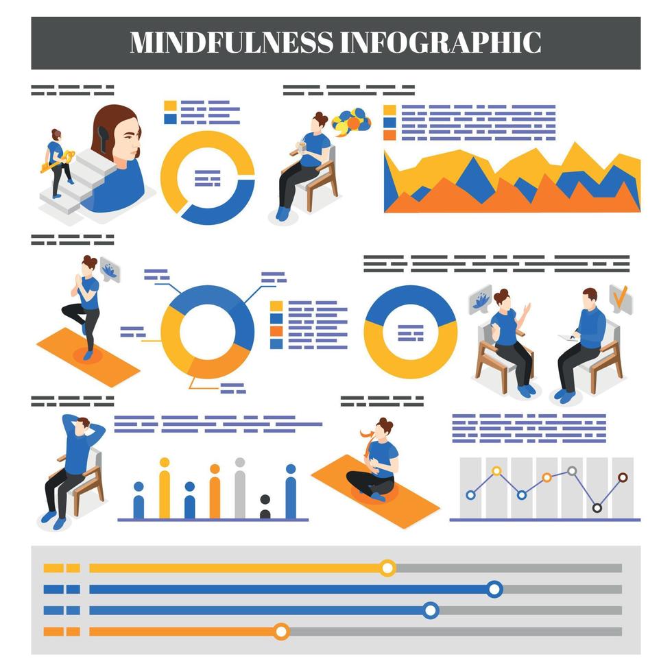 Mindfulness Isometric Infographic Composition 13489407 Vector Art at