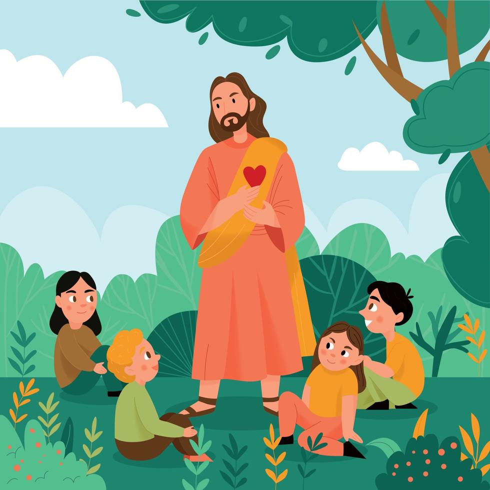 Jesus Christ And Religion Background vector