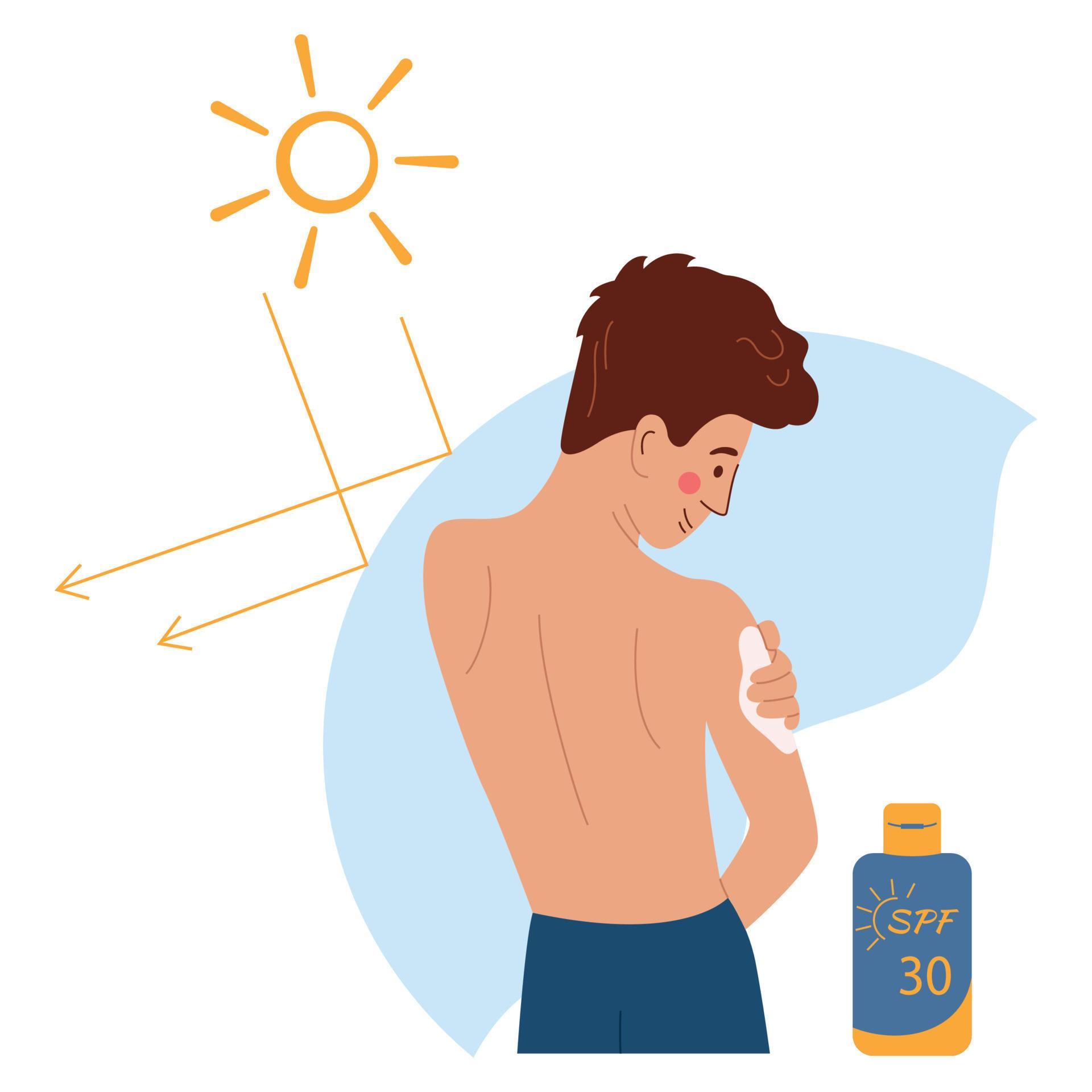 Applying Sunscreen Lotion Composition 13489428 Vector Art at Vecteezy