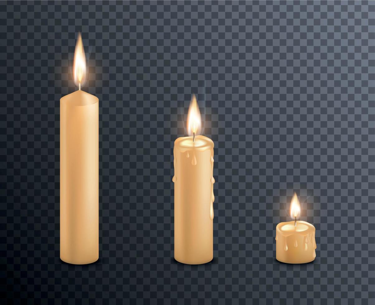 Melting Candles Realistic Set 13489439 Vector Art at Vecteezy