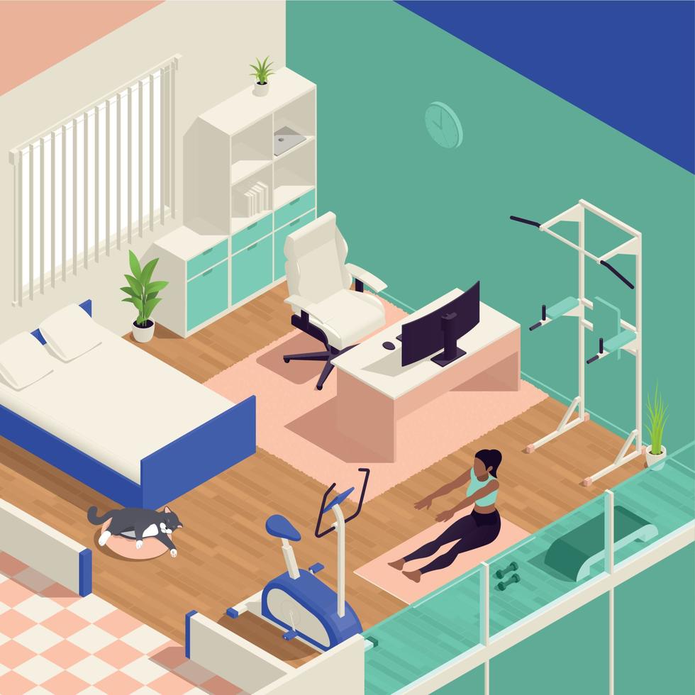 Home Gym Isometric vector