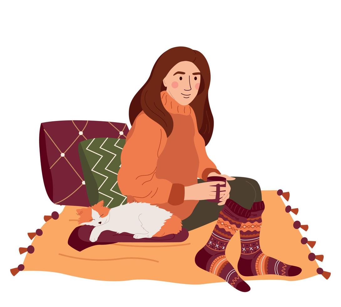 Hugge Woman Flat Composition vector