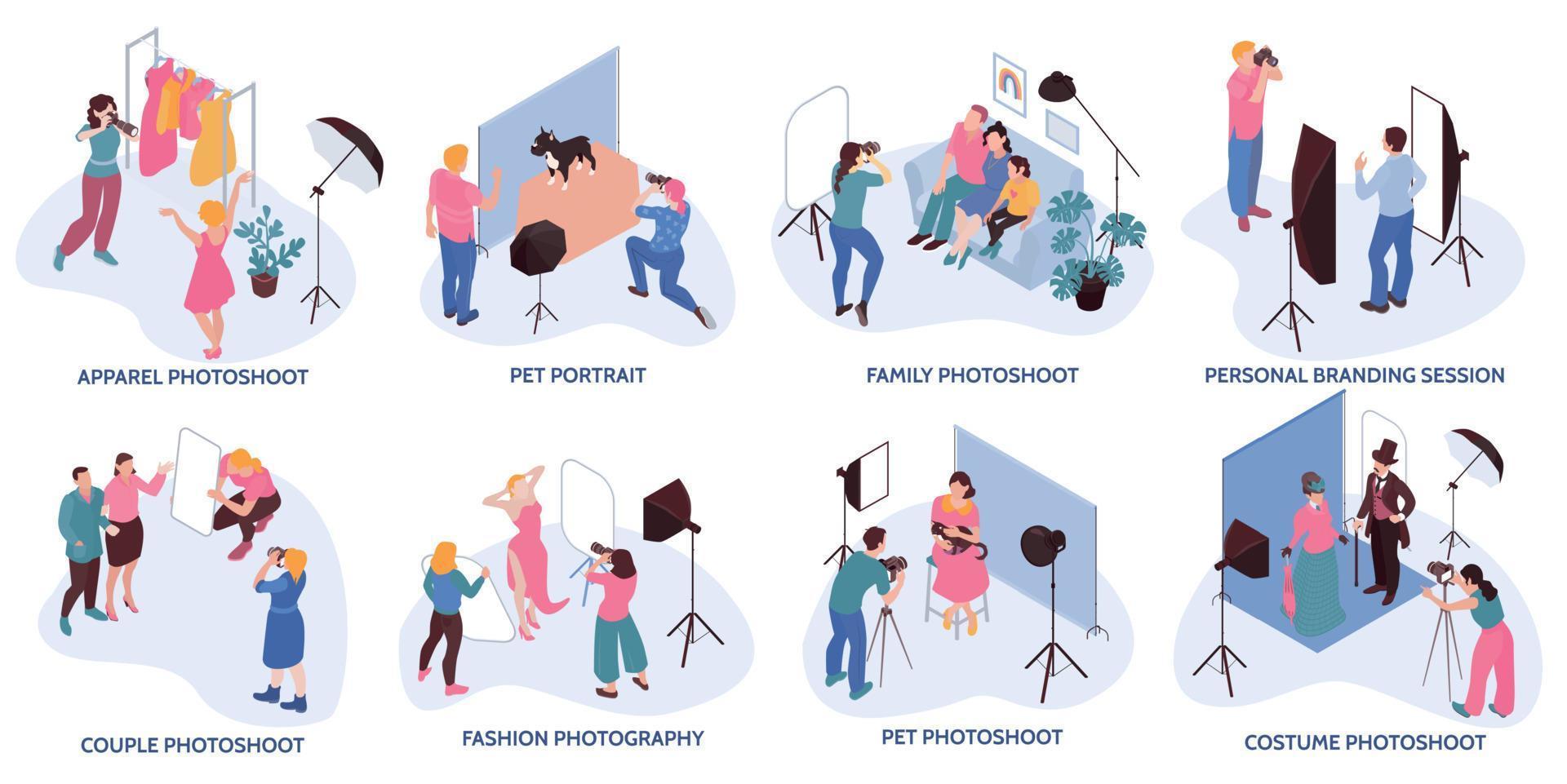 Photo Session Compositions Set vector