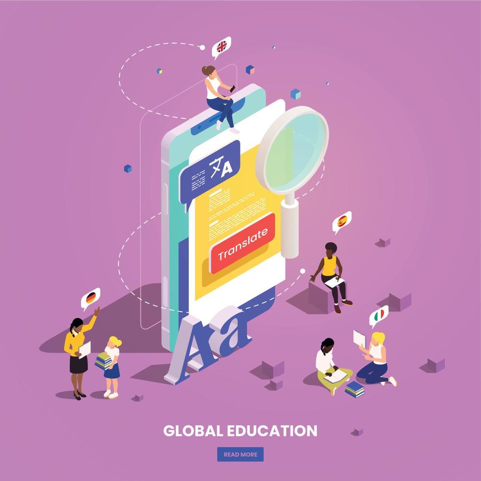 Global Mobile Education Composition vector