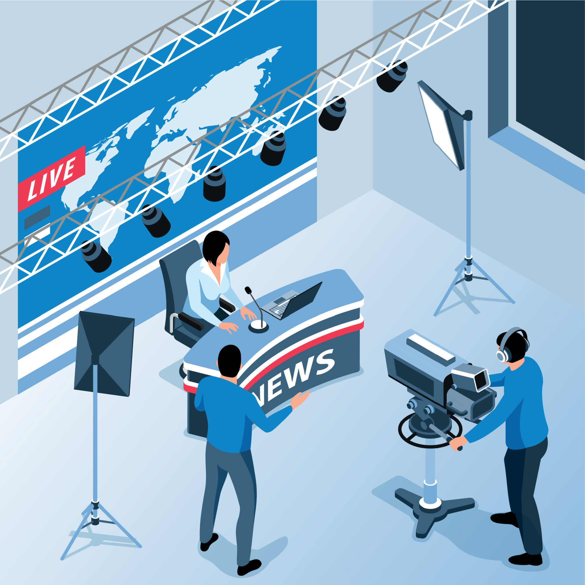 Isometric News Studio Illustration 13489518 Vector Art at Vecteezy