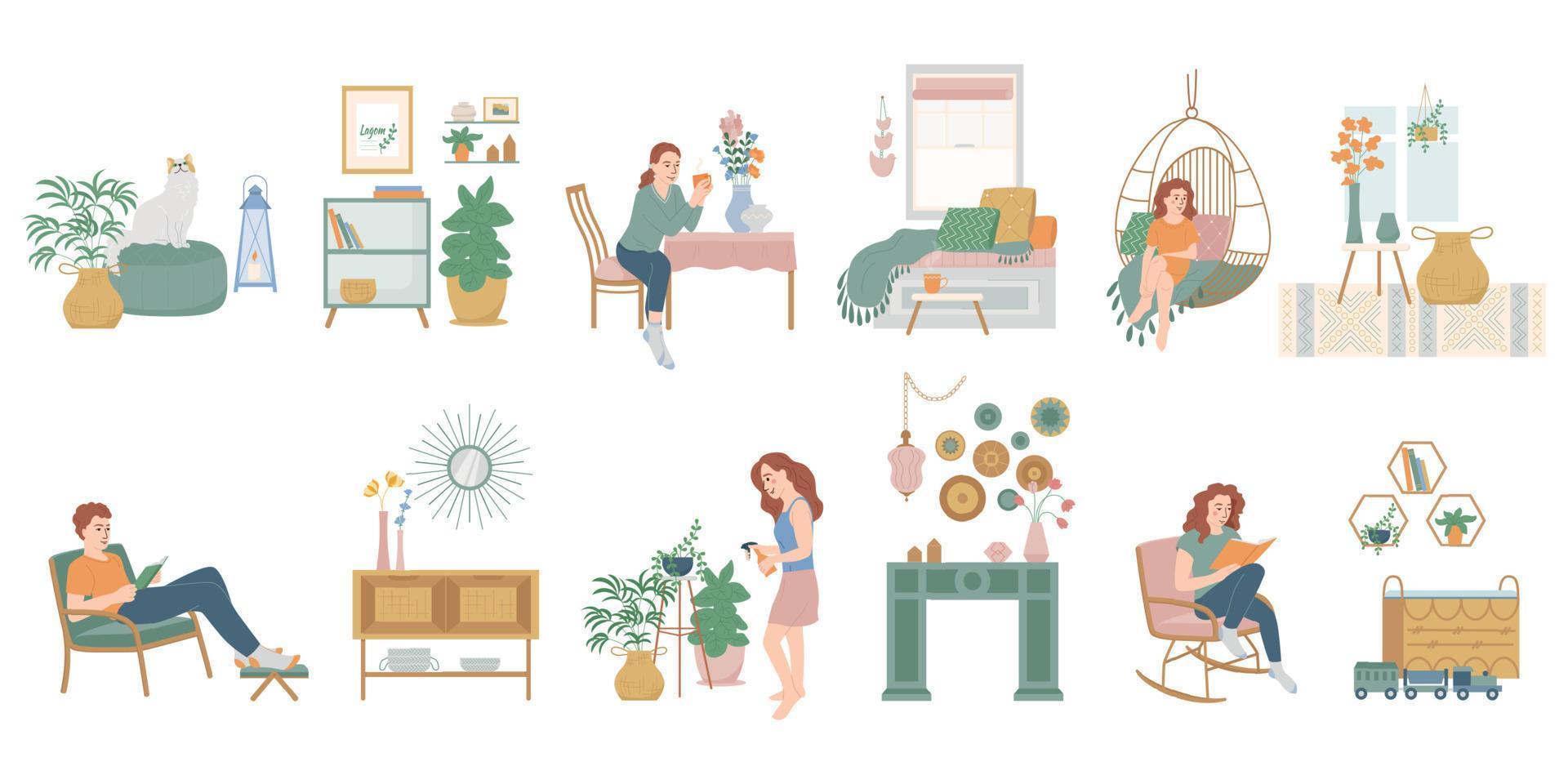 Lagom Life Icons Collection vector