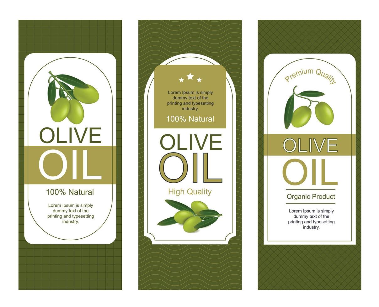 Olive Oil Labels vector