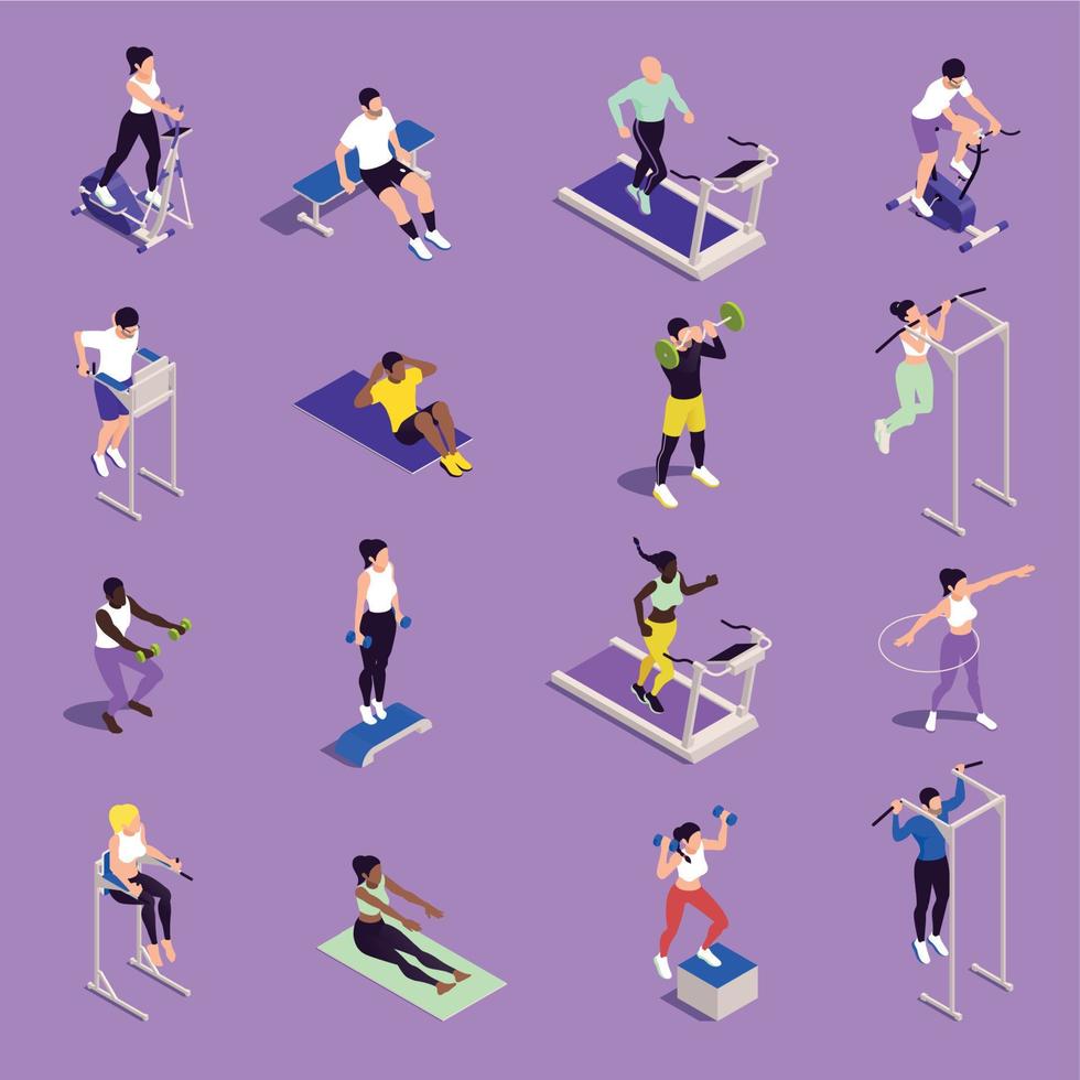 Home Gym Isometric Set vector