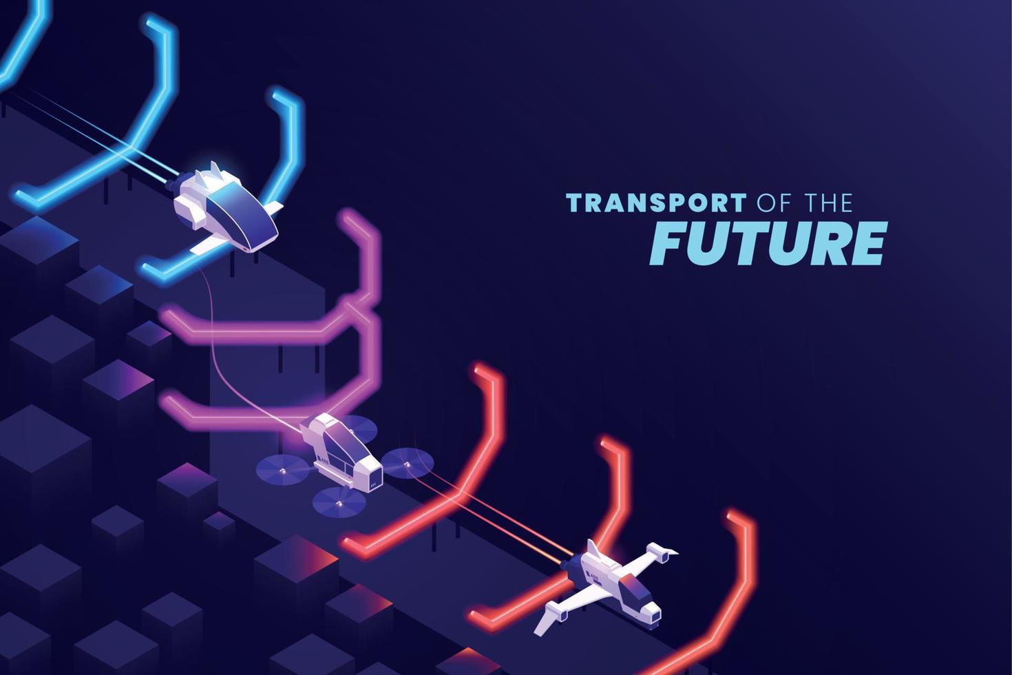 Future Transport Isometric vector