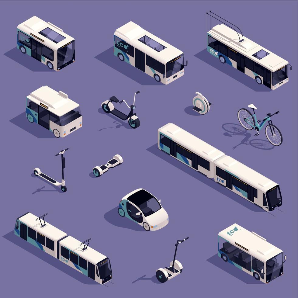 Eco Public Transport Set vector