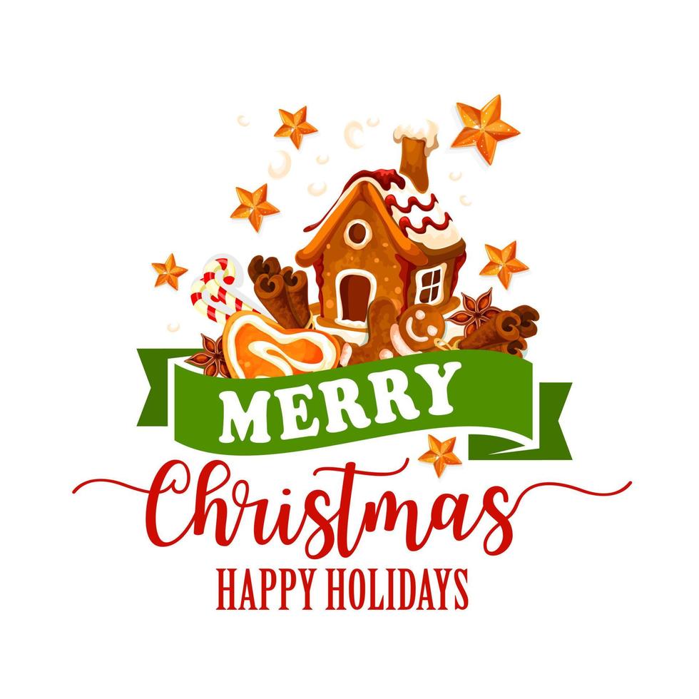 Christmas cookie, candy cane icon for Xmas design vector