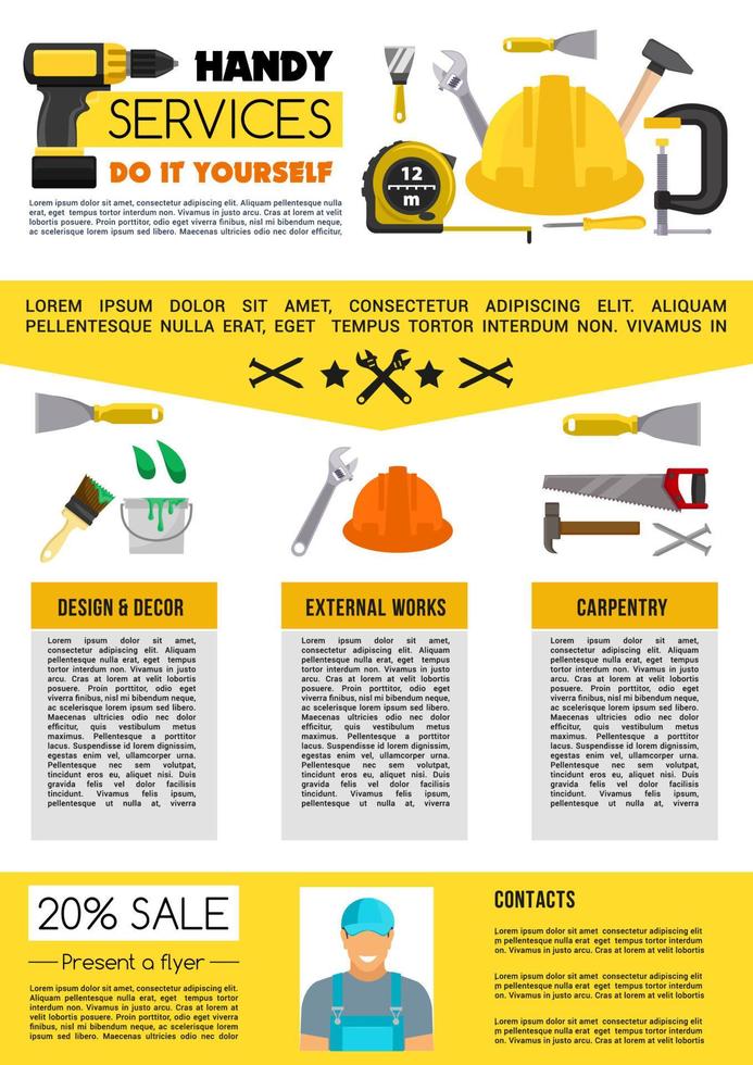 Vector landing page for home repair handy service