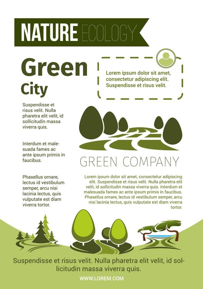 Green nature and eco environment poster vector