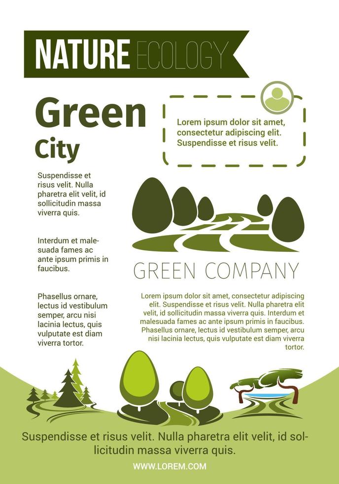 cartel de naturaleza verde y medio ambiente ecológico vector