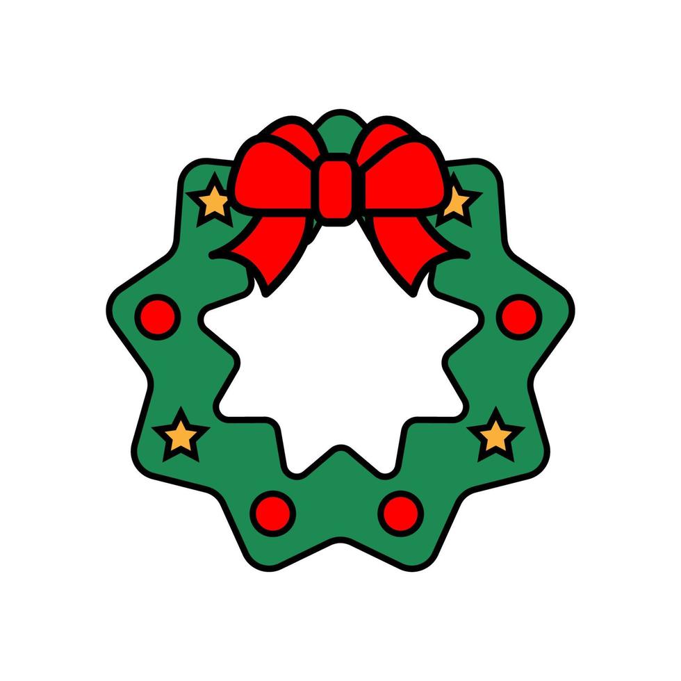 round vector christmas frame of fir branches, holly and mistletoe