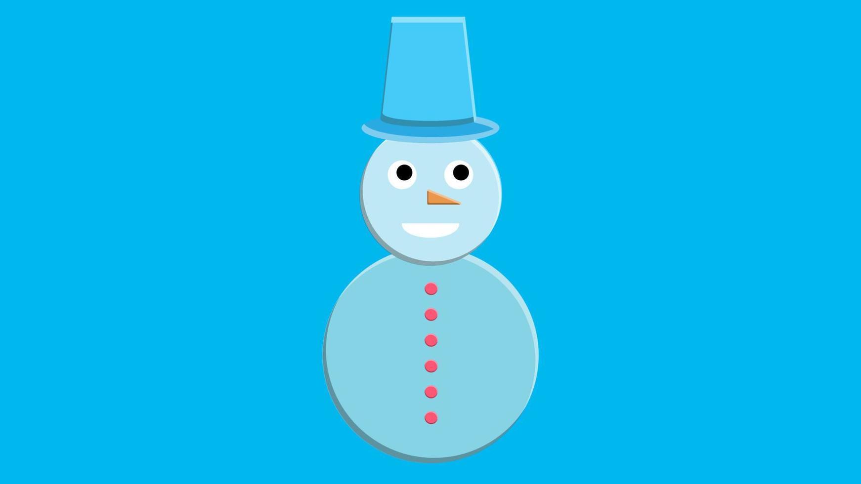 Snowman vector icon flat helper. Snowman icon face smile isolated. Snowman icon flat style. Snowman vector design. Snowman icon isolated. Snowman Santa Christmas helper Snowman icon