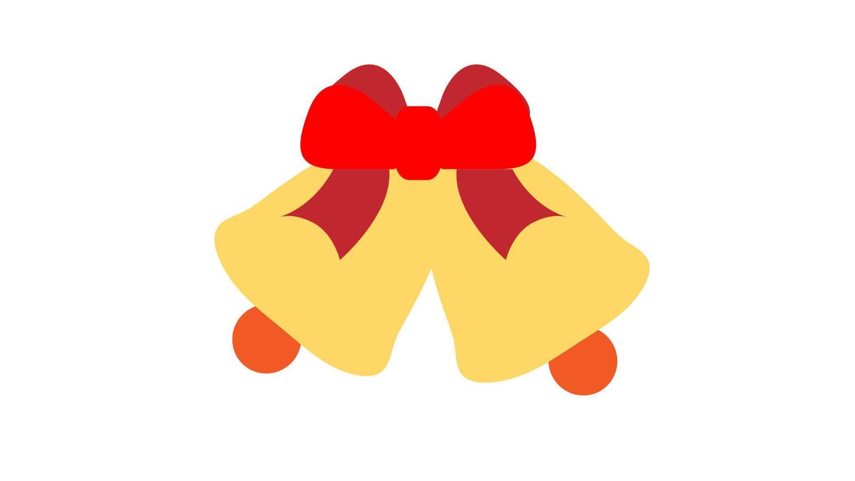 Christmas Bells With Red Bow On White Background. Xmas Decorations. Vector Eps10 Illustration
