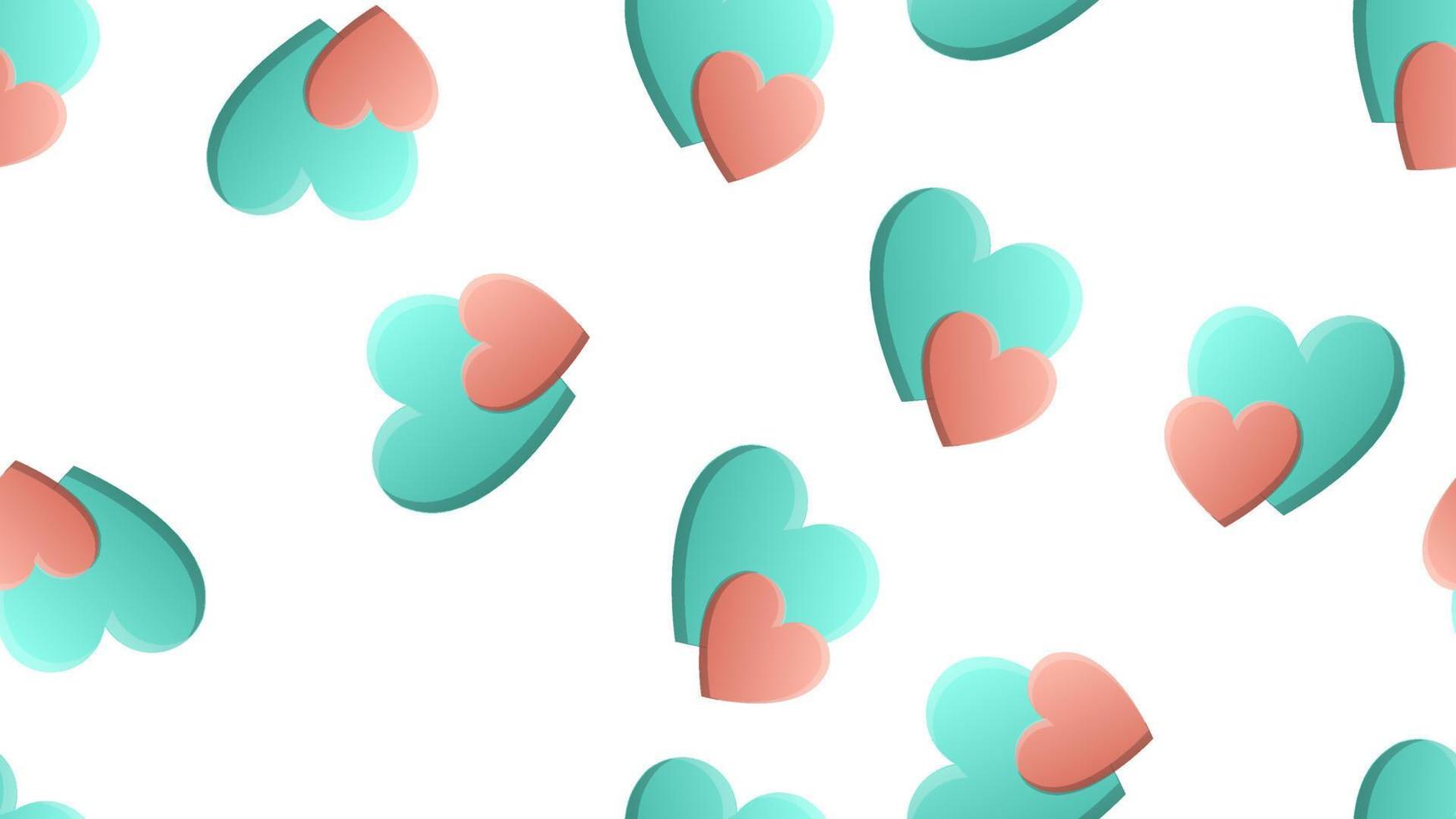 Endless seamless pattern of beautiful festive love joyful tender hearts on a white background. Vector illustration