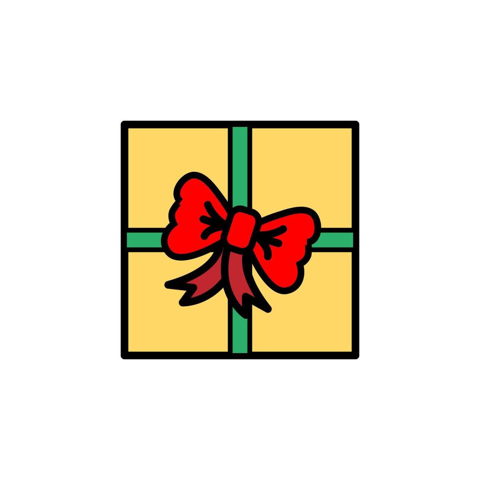 icono de vector de caja de regalo de estilo plano