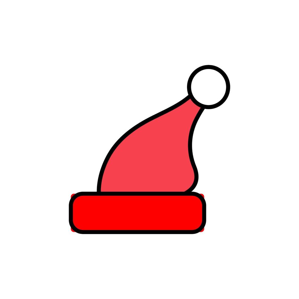 sombrero de navidad santa claus aislado sobre fondo transparente. sombrero rojo de año nuevo para efectos de video chat. personaje de filtro de selfie de navidad vectorial vector